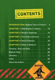 Table of contents_Bigfoot (Unsolved)