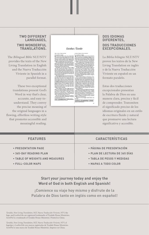 Couverture arri&egrave;re_Bilingual Bible / Biblia biling&uuml;e NLT/NTV (LeatherLike, Pink Rose)