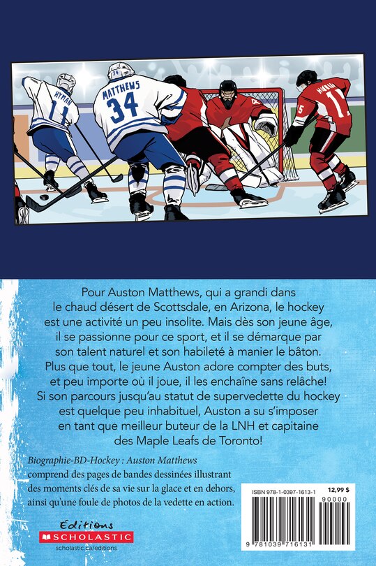 Couverture arri&egrave;re_Biographie-BD-Hockey : Auston Matthews