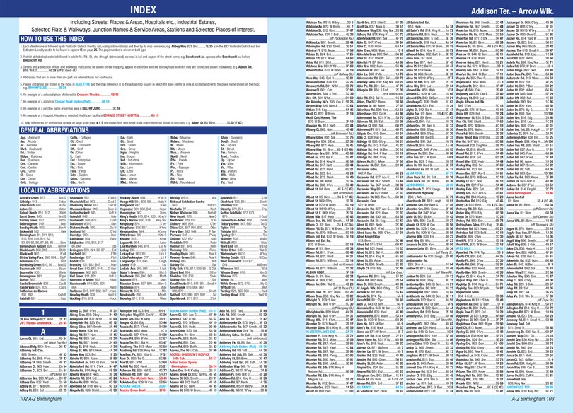 Aperçu du contenu 4_Birmingham A-Z Street Atlas