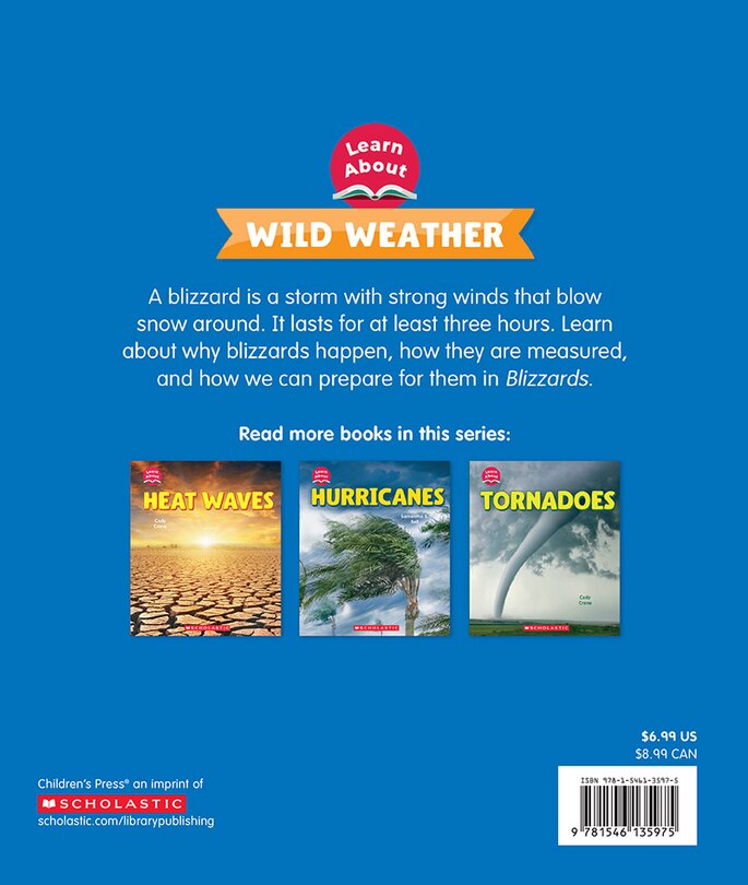 Back cover_Blizzards (Learn About: Wild Weather)