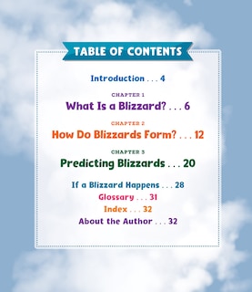 Table of contents_Blizzards (Learn About: Wild Weather)