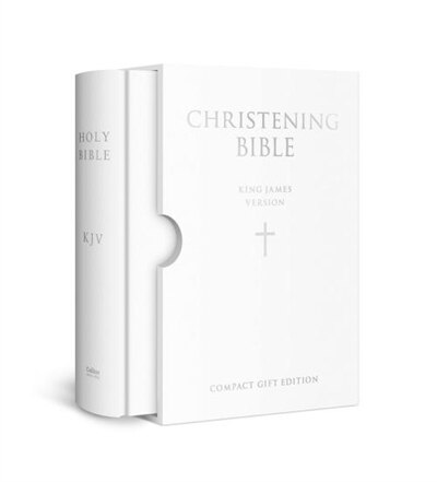 Front cover_HOLY BIBLE: King James Version (KJV) White Compact Christening Edition