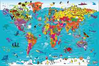 Collins Children’s World Wall Map: An illustrated poster for your wall de Collins Collins Kids