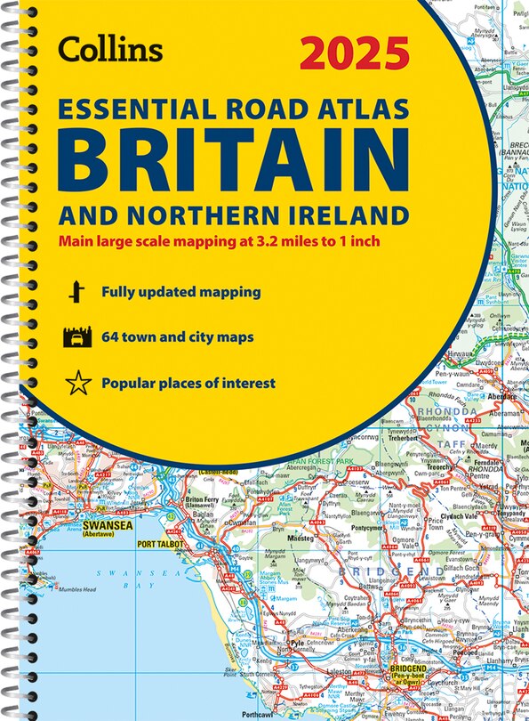 Front cover_2025 Collins Essential Road Atlas Britain and Northern Ireland: A4 Spiral (Collins Road Atlas)