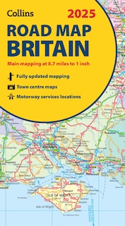 2025 Collins Road Map of Britain: Folded Road Map