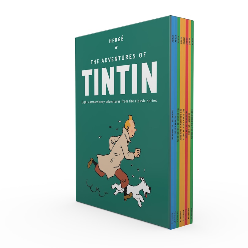 Front cover_The Adventures of Tintin Paperback Collection: 8 Book Box-Set
