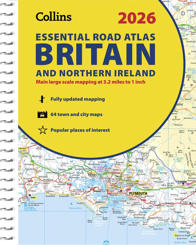 Front cover_2026 Collins Essential Road Atlas Britain and Northern Ireland