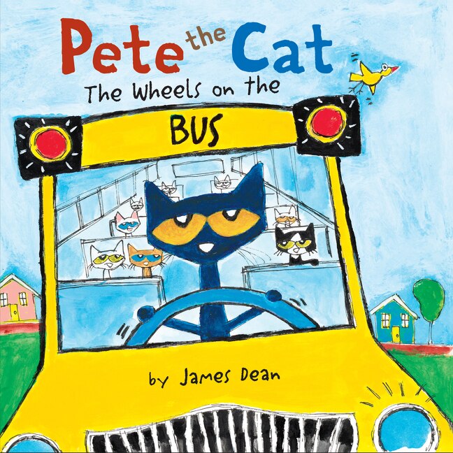 Front cover_Pete The Cat: The Wheels On The Bus Board Book