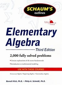 Front cover_Schaum's Outline of Elementary Algebra, 3ed