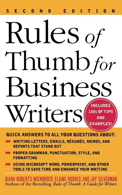 Front cover_Rules of Thumb for Business Writers