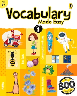 Couverture_Vocabulary Made Easy Level 1: Fun, Interactive English Vocab Builder, Activity & Practice Book With Pictures For Kids 4+, Collection Of 800+ Everyday Words| Fun Facts, Riddles For Children, Grade 1