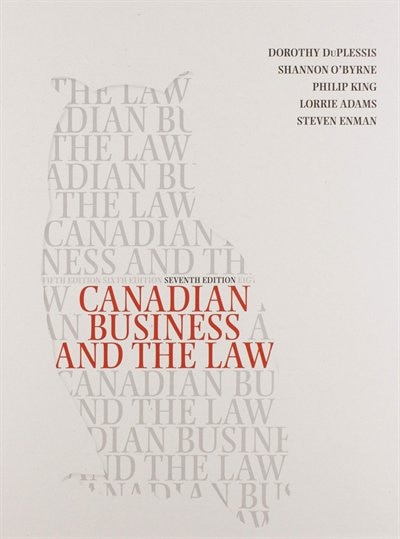 Canadian Business And The Law