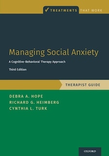 Front cover_Managing Social Anxiety, Therapist Guide