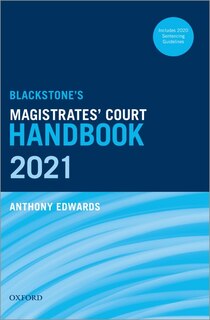 Couverture_Blackstone's Magistrates' Court Handbook 2021