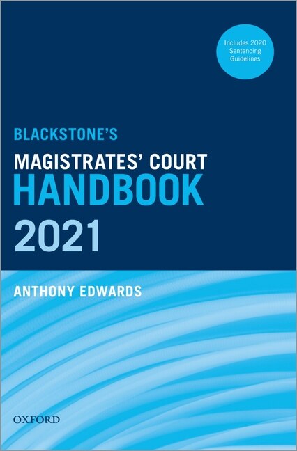 Couverture_Blackstone's Magistrates' Court Handbook 2021
