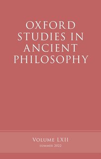 Couverture_Oxford Studies in Ancient Philosophy Volume 62