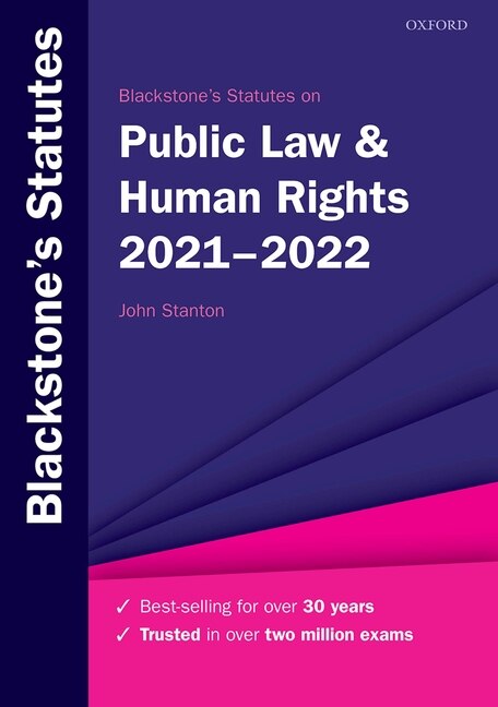 Couverture_Blackstone's Statutes On Public Law And Human Rights 2021-2022