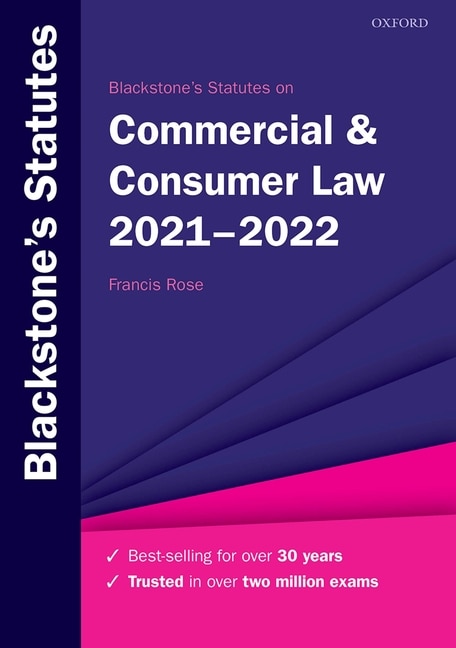Front cover_Blackstone's Statutes On Commercial And Consumer Law 2021-2022