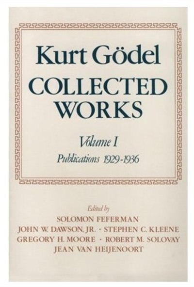 Couverture_Collected Works: Volume I: Publications 1929-1936