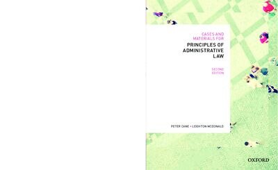 Front cover_Cases and Materials for Principles of Administrative Law