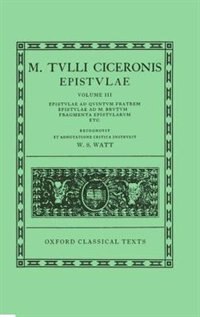 Front cover_Cicero Epistulae. Vol. III