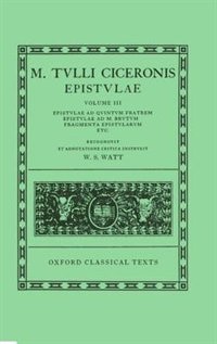 Front cover_Cicero Epistulae. Vol. III