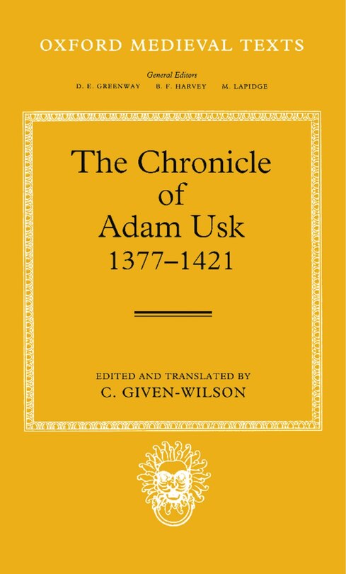 Front cover_The Chronicle of Adam Usk 1377-1421