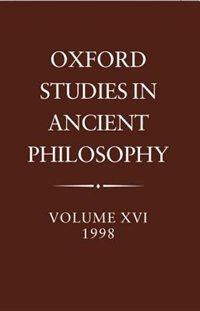 Front cover_Oxford Studies in Ancient Philosophy: Volume XVI, 1998
