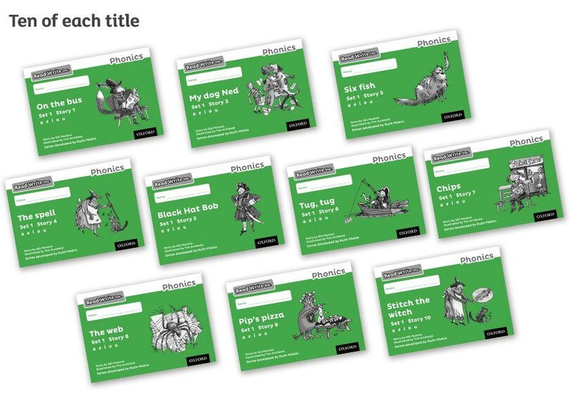Read Write Inc. Phonics: Black and White Green Set 1 Storybooks Pack of 100
