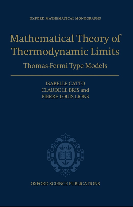 Couverture_Mathematical Theory of Thermodynamic Limits