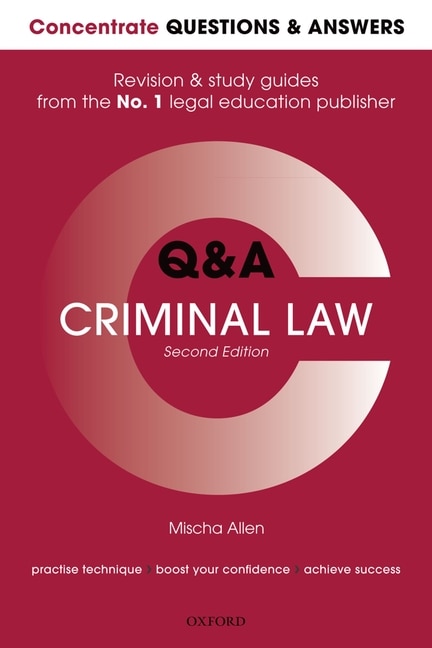 Couverture_Concentrate QandA Criminal Law