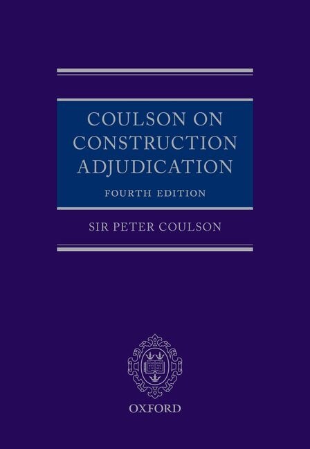 Front cover_Coulson on Construction Adjudication