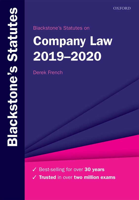 Couverture_Blackstone's Statutes On Company Law 2019-2020