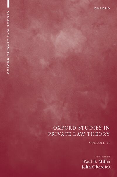 Couverture_Oxford Studies in Private Law Theory: Volume II