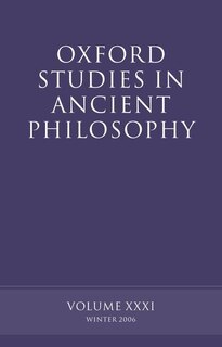 Couverture_Oxford Studies in Ancient Philosophy XXXI