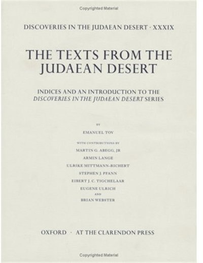 Front cover_Discoveries in the Judaean Desert volume XXXIX