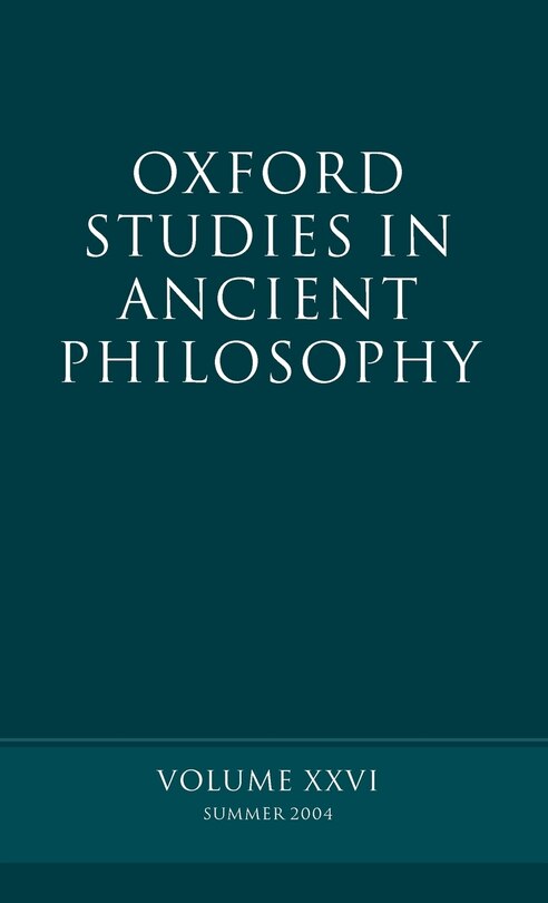 Couverture_Oxford Studies in Ancient Philosophy XXVI