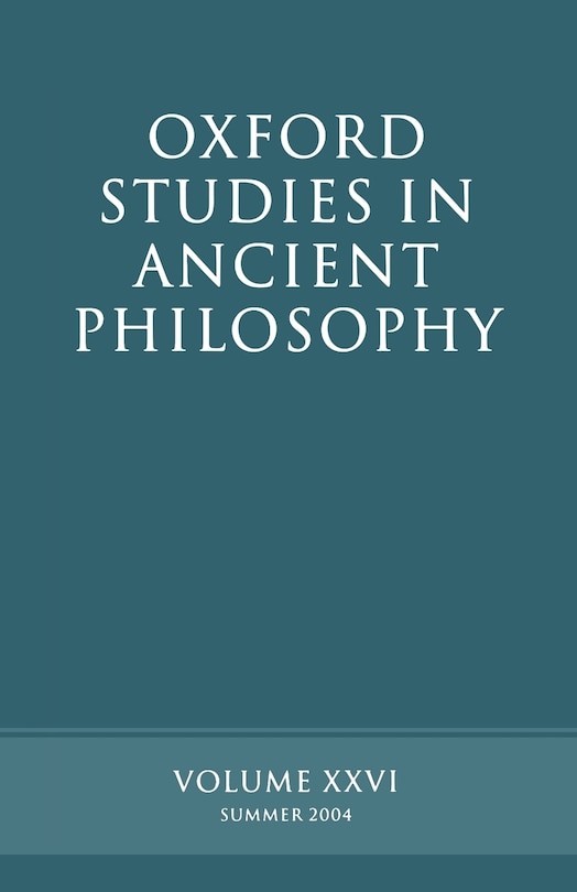 Couverture_Oxford Studies in Ancient Philosophy XXVI