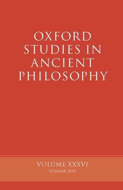 Couverture_Oxford Studies in Ancient Philosophy, Volume XXXVI