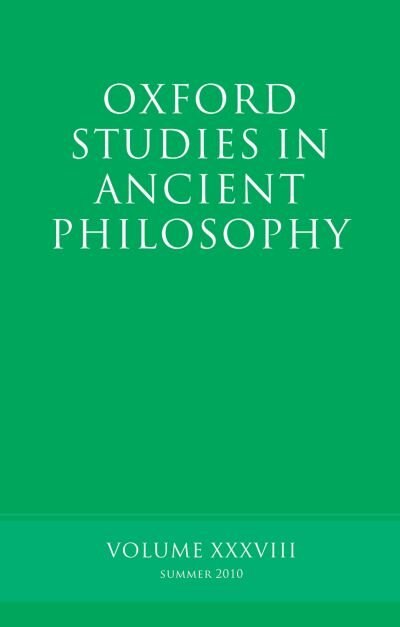 Couverture_Oxford Studies in Ancient Philosophy, Volume 38