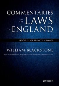 Front cover_The Oxford Edition of Blackstone: Commentaries on the Laws of England