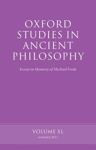 Couverture_Oxford Studies in Ancient Philosophy, Volume 40