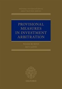 Couverture_Provisional Measures in Investment Arbitration