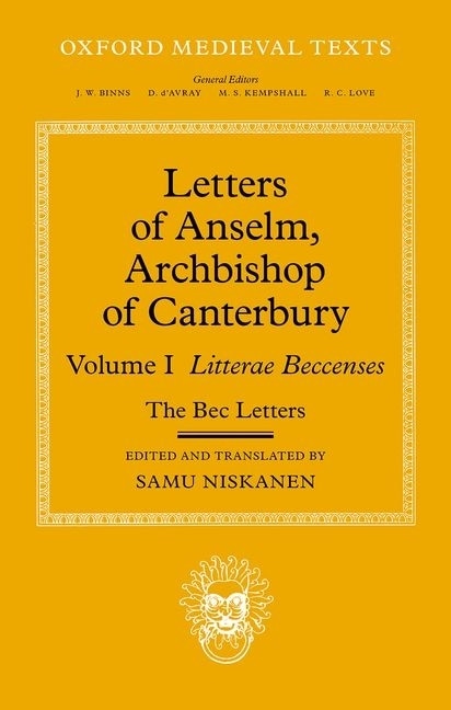 Front cover_Letters Of Anselm, Archbishop Of Canterbury