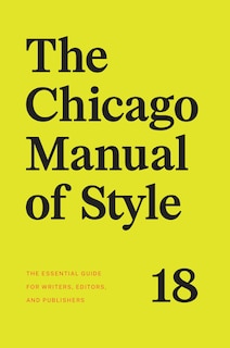 Front cover_The Chicago Manual of Style, 18th Edition