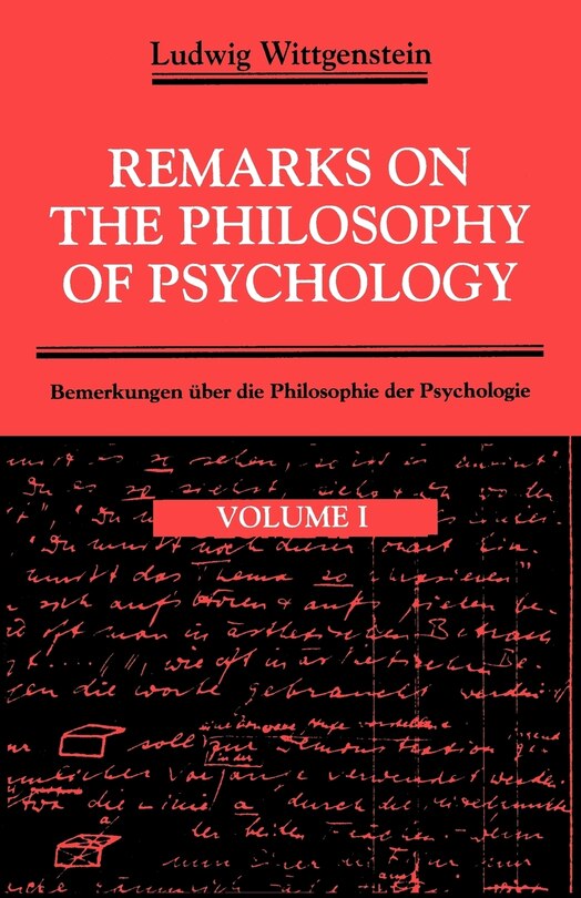 Couverture_Remarks on the Philosophy of Psychology, Volume 1