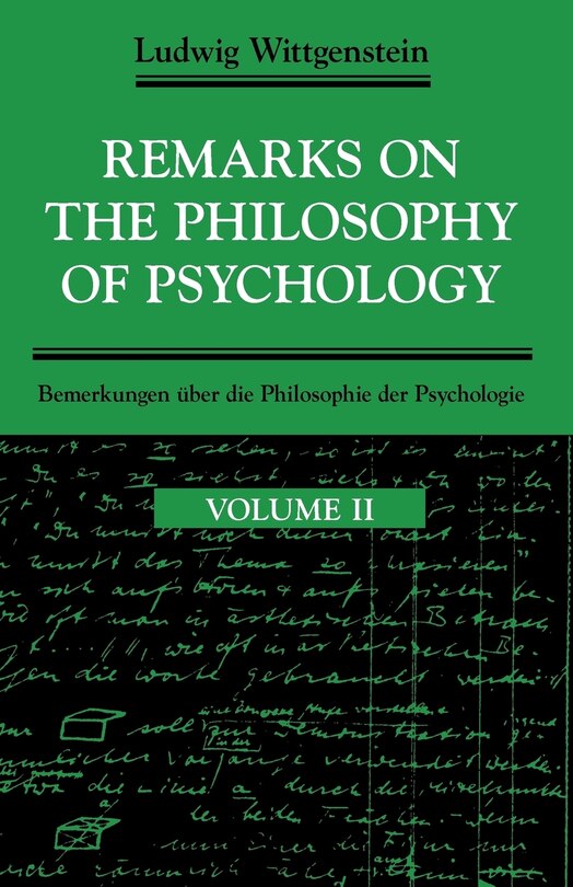 Front cover_Remarks on the Philosophy of Psychology, Volume 2