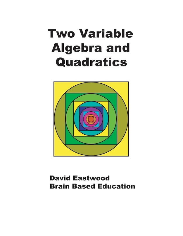 Front cover_Two Variable Algebra And Quadratics