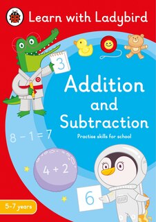 Front cover_Addition And Subtraction: A Learn With Ladybird Activity Book 5-7 Years